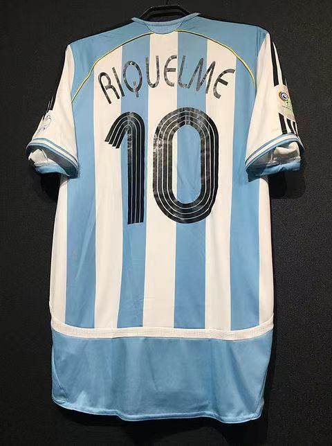 经典复古2006世界杯阿根廷球衣梅西里克尔梅克雷斯波艾马尔足球服