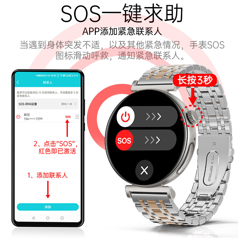 国家补贴华强北新女款ECG心电JA02智能手表蓝牙通话血氧心率血压S