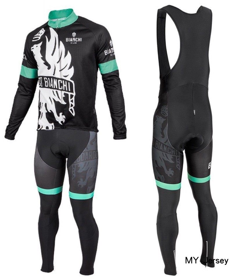 2021Bianchi 比安奇自行车秋冬长袖骑行服背带长裤男女专业单车衫
