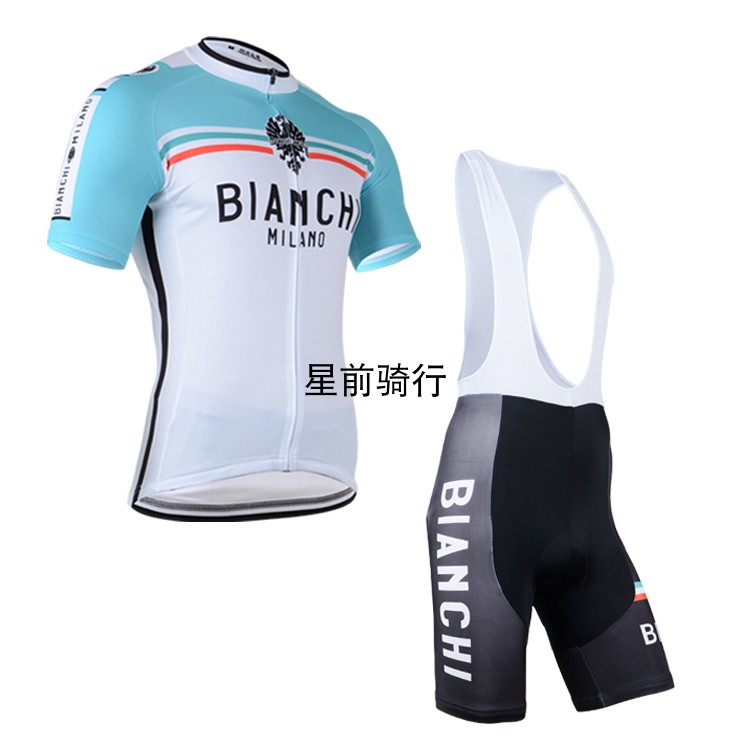 2021Biachi夏季骑行服男女款短袖和背带短裤自行车套装9D坐垫排汗