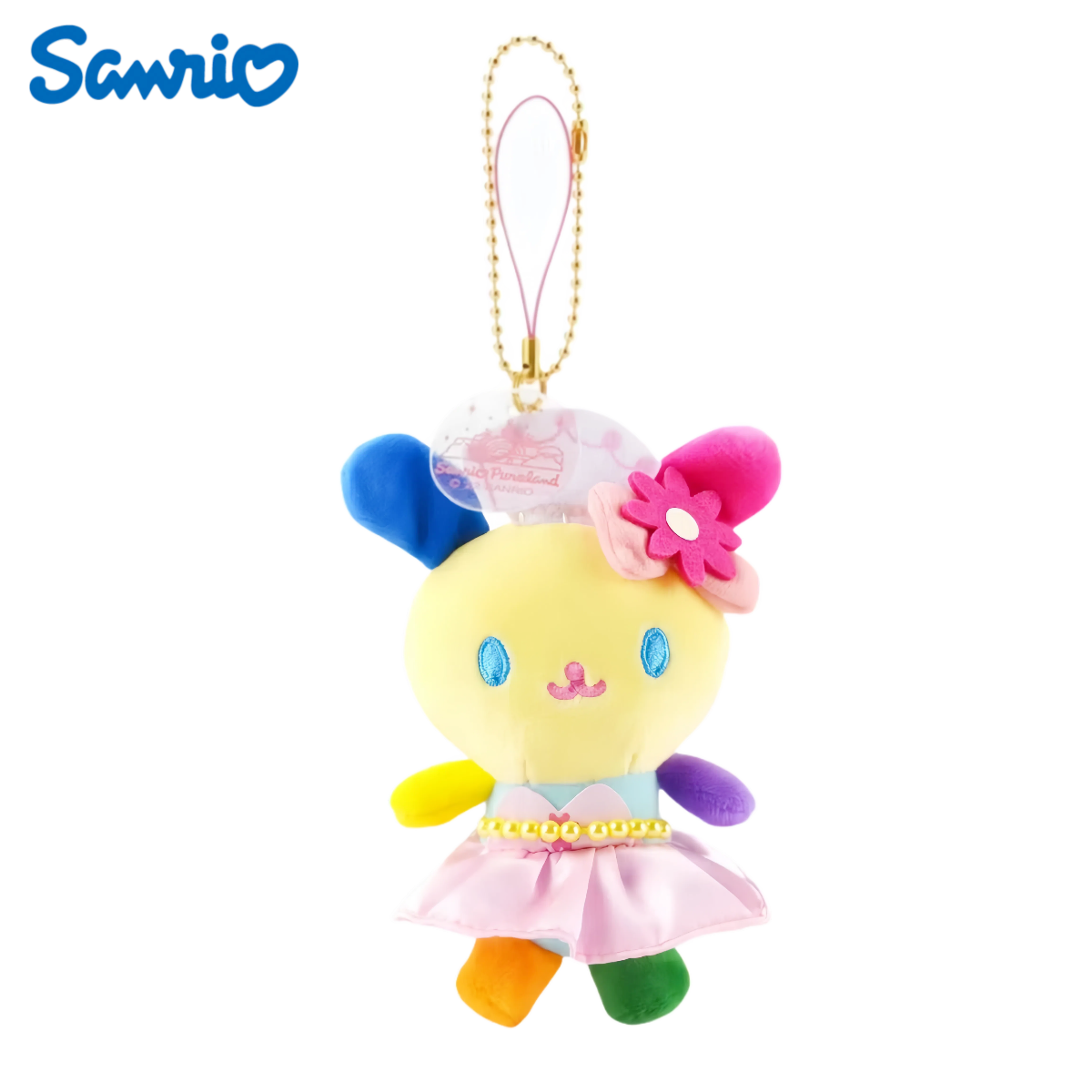 日版三丽鸥Sanrio彩虹乐园限定 花小兔毛绒公仔挂件玩偶吊坠饰品