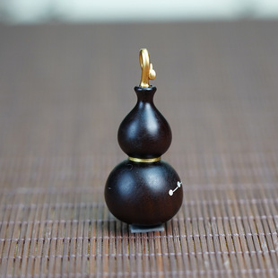 天然雷击枣木玉化七星小葫芦吊坠精雕平安福禄摆件木雕道家用品