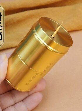 黄铜牙签同摆件工艺品家居摆设牙签筒茶具收纳密封景区地摊小商品
