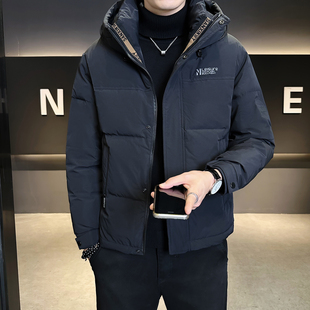 羽绒外套男 潮牌痞帅加厚保暖高级感冬装 连帽羽绒服男冬季 2025新款