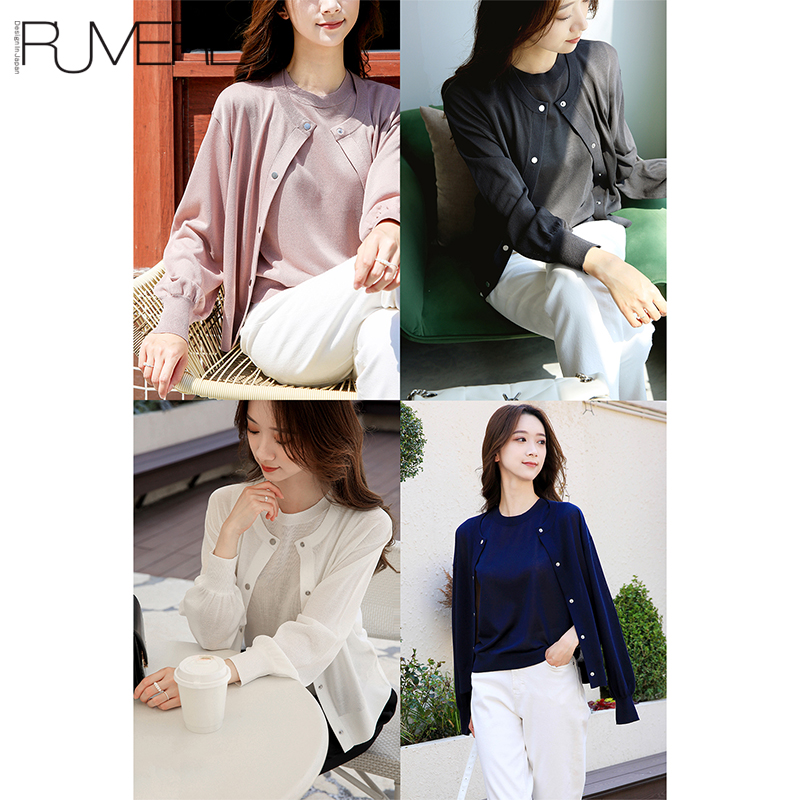 戎美针织背心圆领开衫