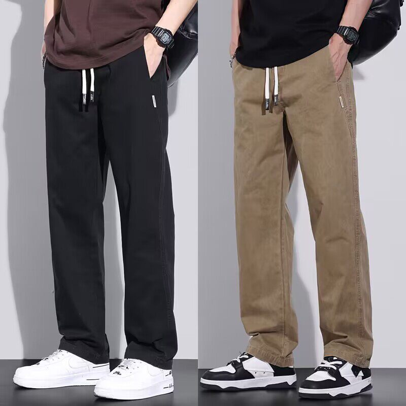 工装裤子男夏季宽松直筒休闲裤男士春夏薄款干活上班耐磨工作裤子