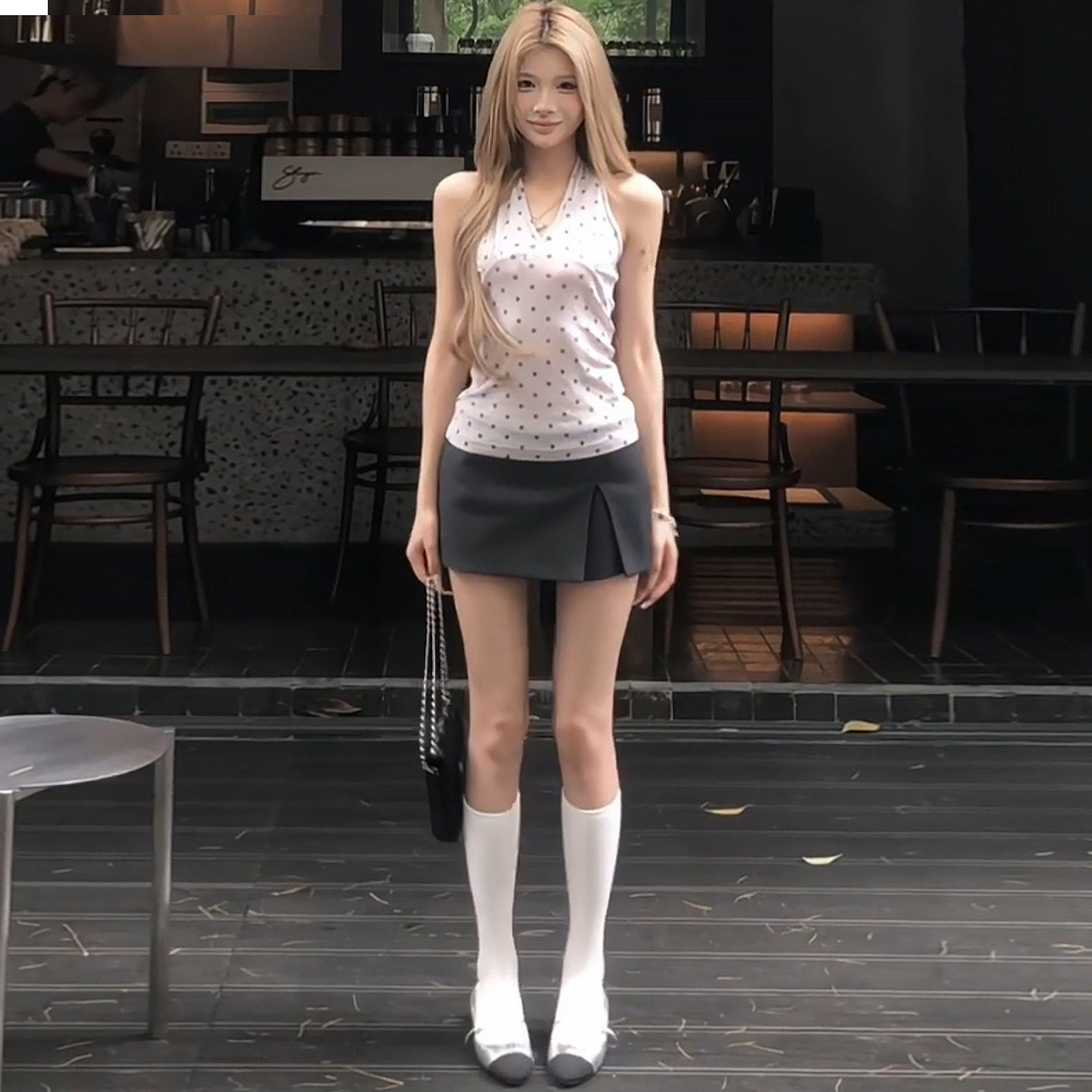 黑色短裙女小个子2026夏季新款高腰气质直筒开叉弹力紧身半身裤裙