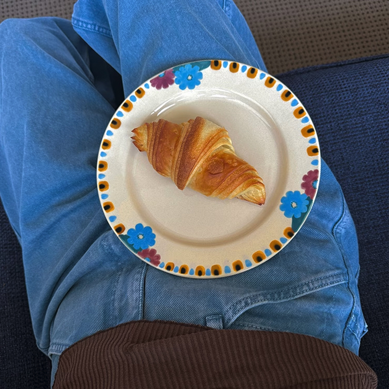 手绘小花法式甜品餐具