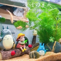 Totoro Fish Tank Декоративный аквариум аниме качели пейзаж