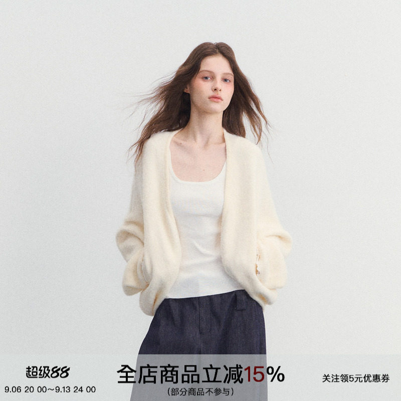 SPEAR YOUTH“悸动轨迹”羊毛针织衫蝙蝠袖大廓形毛衣开衫外套图片