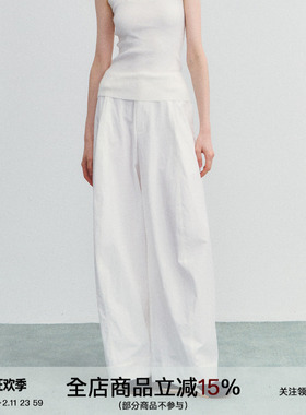 SPEAR YOUTH“万般惬意”高腰休闲裤立体分割弧线阔腿裤垂感长裤