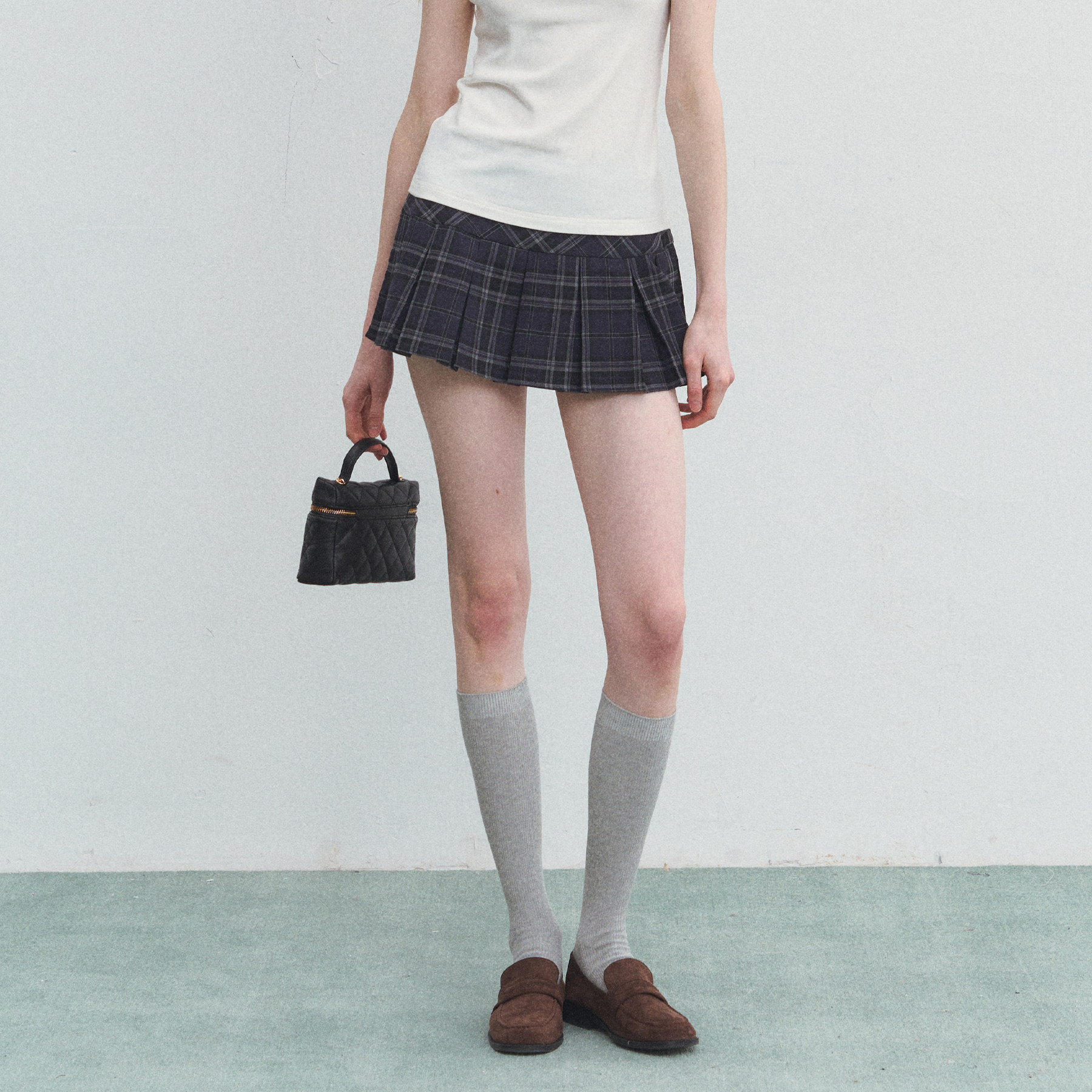 SPEAR YOUTH“英伦学派”复古学院风格纹高腰防走光百褶裙短裙