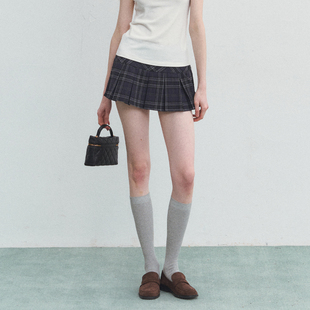 复古学院风格 英伦学派 纹高腰防走光百褶裙短裙 YOUTH SPEAR
