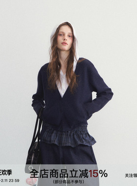 SPEAR YOUTH“拥抱的理由”假两件毛衣拼接连帽韩系针织上衣外套