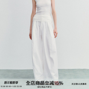 YOUTH 垂感长裤 万般惬意 立体分割弧线阔腿裤 高腰休闲裤 SPEAR