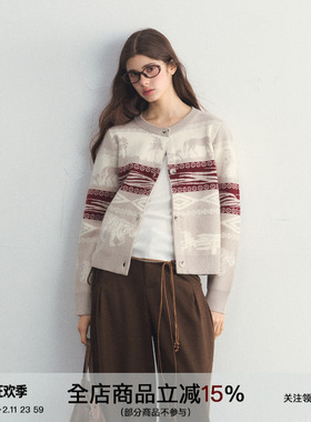 SPEAR YOUTH“羊毛斯巴克”100%羊毛重工百毛丛林虎马图提花毛衣