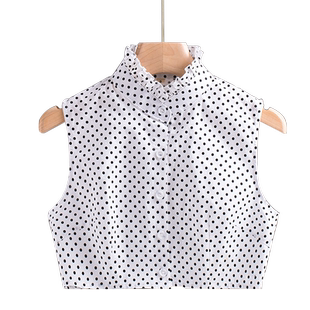 波点假领子女百搭假领棉质立领毛衣装饰内搭黑白色2021年韩版秋冬