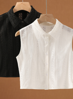 湘蒙韩版假领子女百搭假领水溶蕾丝衬衫领毛衣装饰假衣领白色秋冬