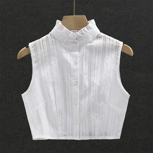 饰衬衣领白色秋冬 领立领毛衣装 韩版 假领子女百搭假领纯棉提花衬衫