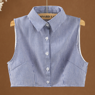 蓝色条纹假领子女百搭假领配毛衣衬衣领装 假领多功能秋冬潮 饰衬衫