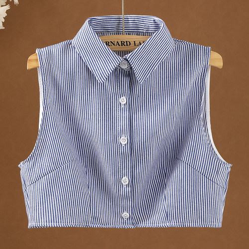 湘蒙条纹韩版百搭假领