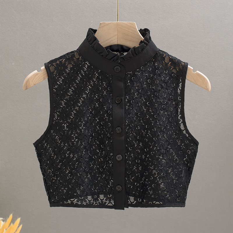 韩版蕾丝白色秋冬季2021年假领子