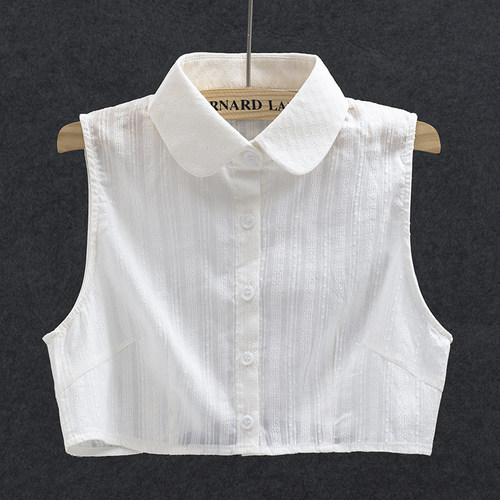 透气贴身棉麻荷叶边秋冬季假领子