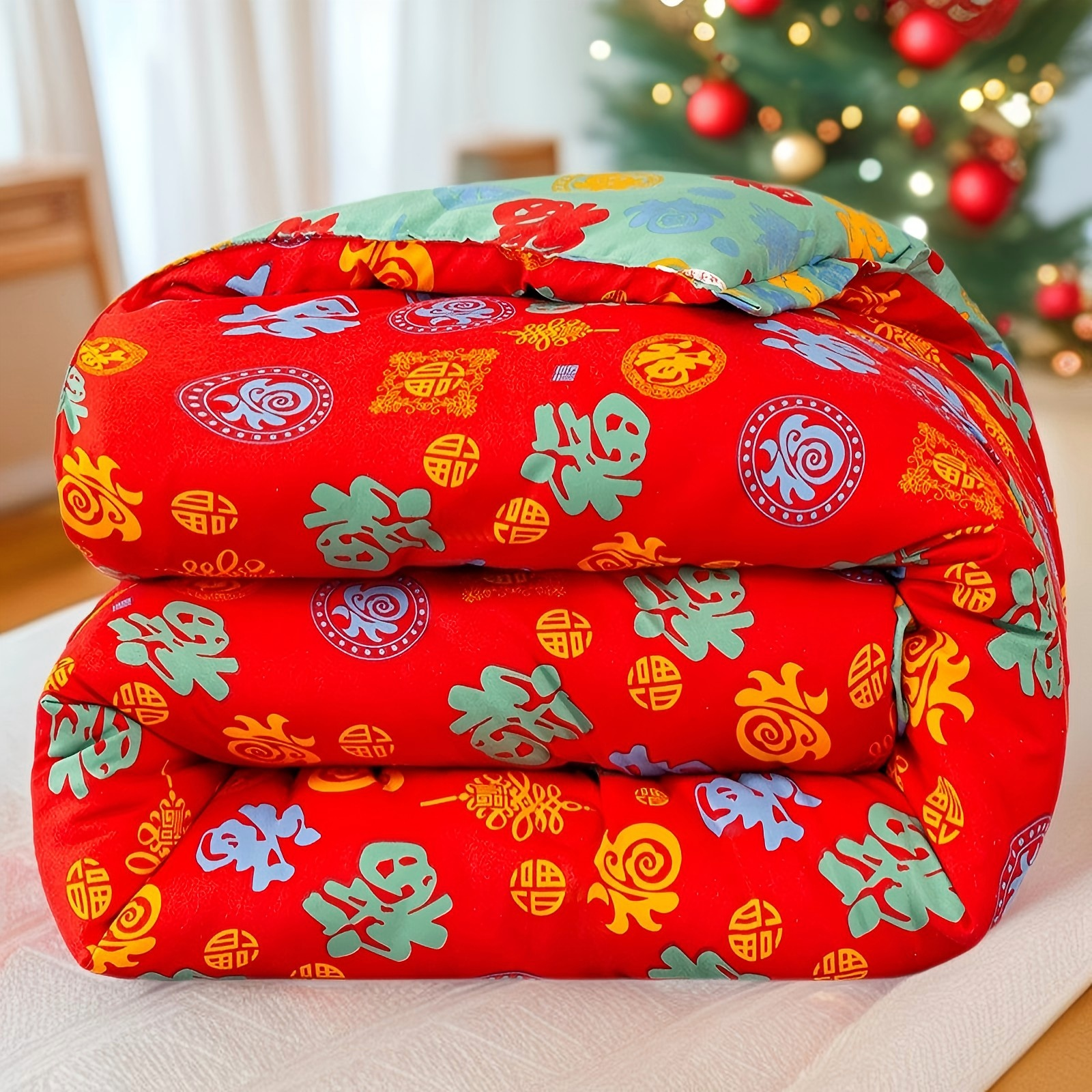 送礼自用百福被子亲肤大豆棉被