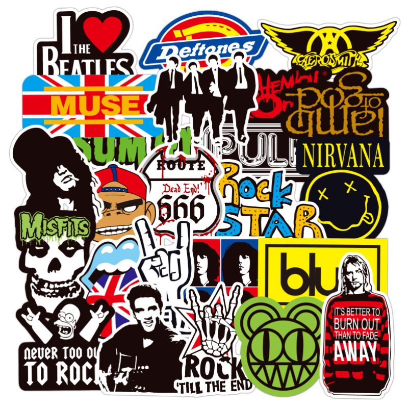 100pcs Rock Music Band Graffiti Sticker Waproof Removable