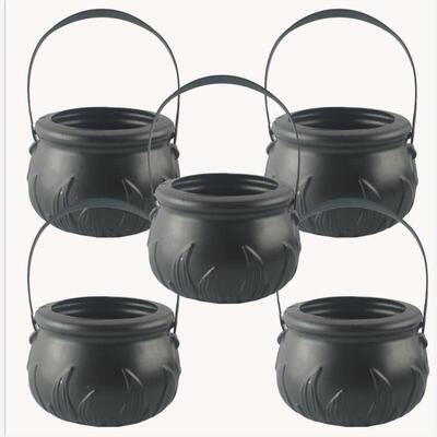 10pc Halloween Prop PP Witch Cauldron Skull Pot Candy Kettle