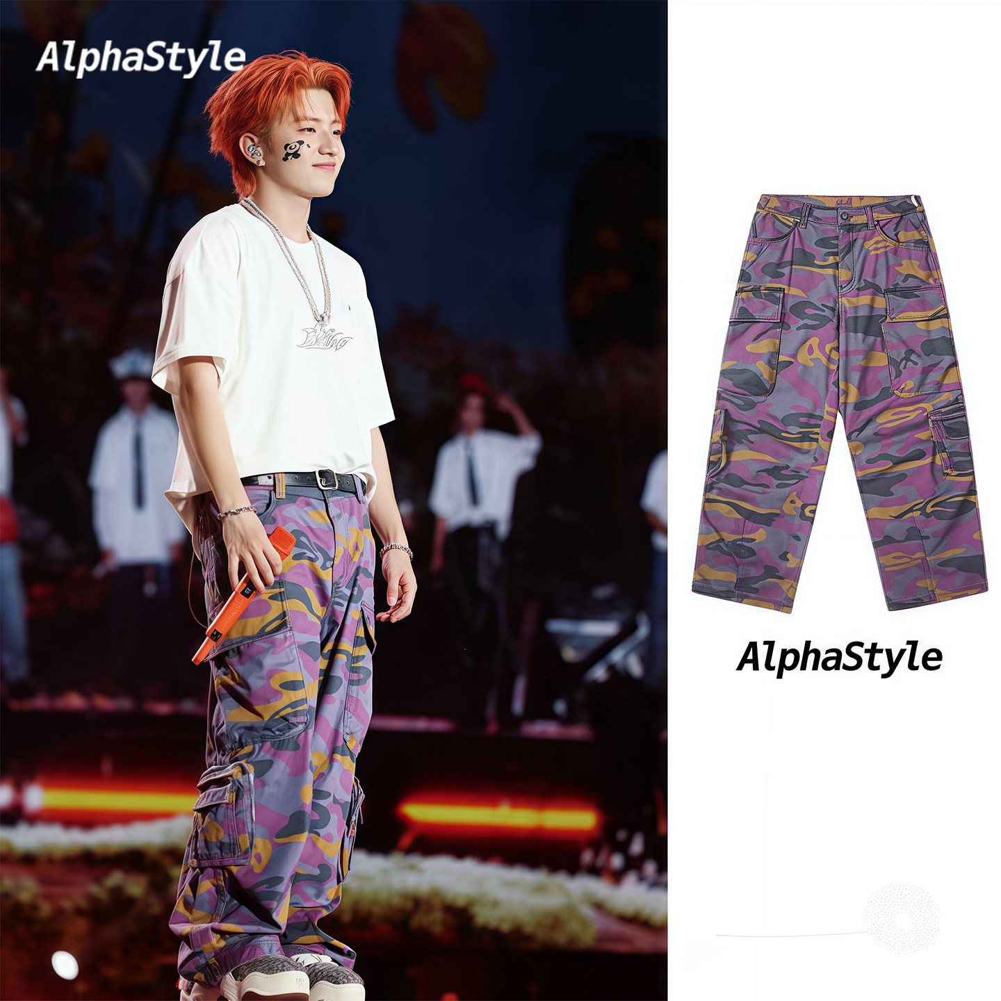 AlphaStyle秋冬季薄款迷彩休闲裤