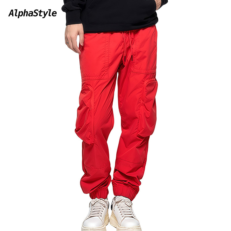 AlphaStyle秋冬多巴胺色工装长裤