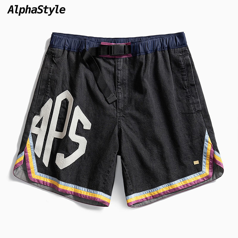 AlphaStyle夏Enif镶边短裤五分裤