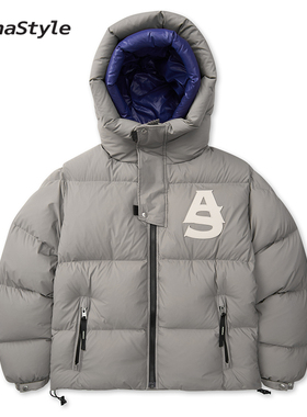 ALPHASTYLE时尚休闲冬季户外双层帽羽绒服外套保暖百搭简约男女款