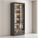书柜一体整墙定制玻璃柜客厅落地酒柜书房组合书架家用手办展示柜
