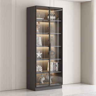 书柜一体整墙定制玻璃柜客厅落地酒柜书房组合书架家用手办展示柜