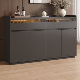 实木餐边柜靠墙一体储物柜家用客厅茶水柜沙发边柜厨房橱柜置物柜