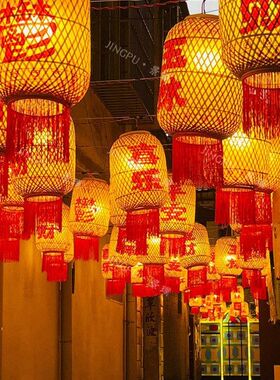 新年节日油纸潮汕灯笼景区街道户外防水防晒古风吊挂装饰节日布置