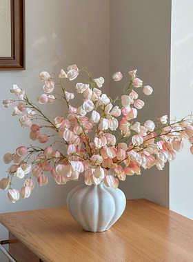 吃瓜少女法式高颜值花艺套组客厅民宿玄关喜庆灯笼花装饰摆件假花