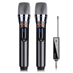 山水家用无线话筒麦克风U段调频Ktv专用K歌卡拉OK会议音响麦克风