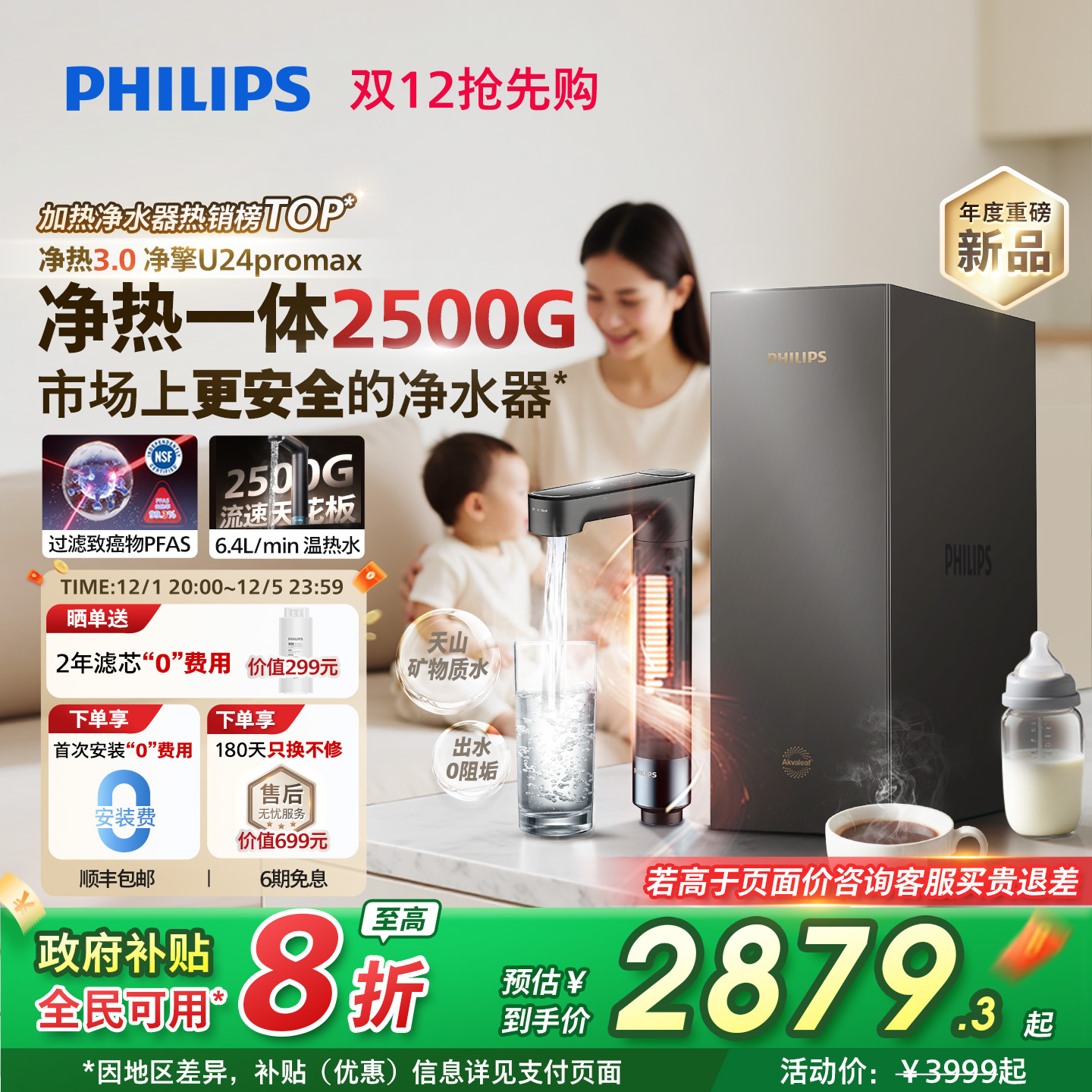 25年新款更安全的加热净水器2500