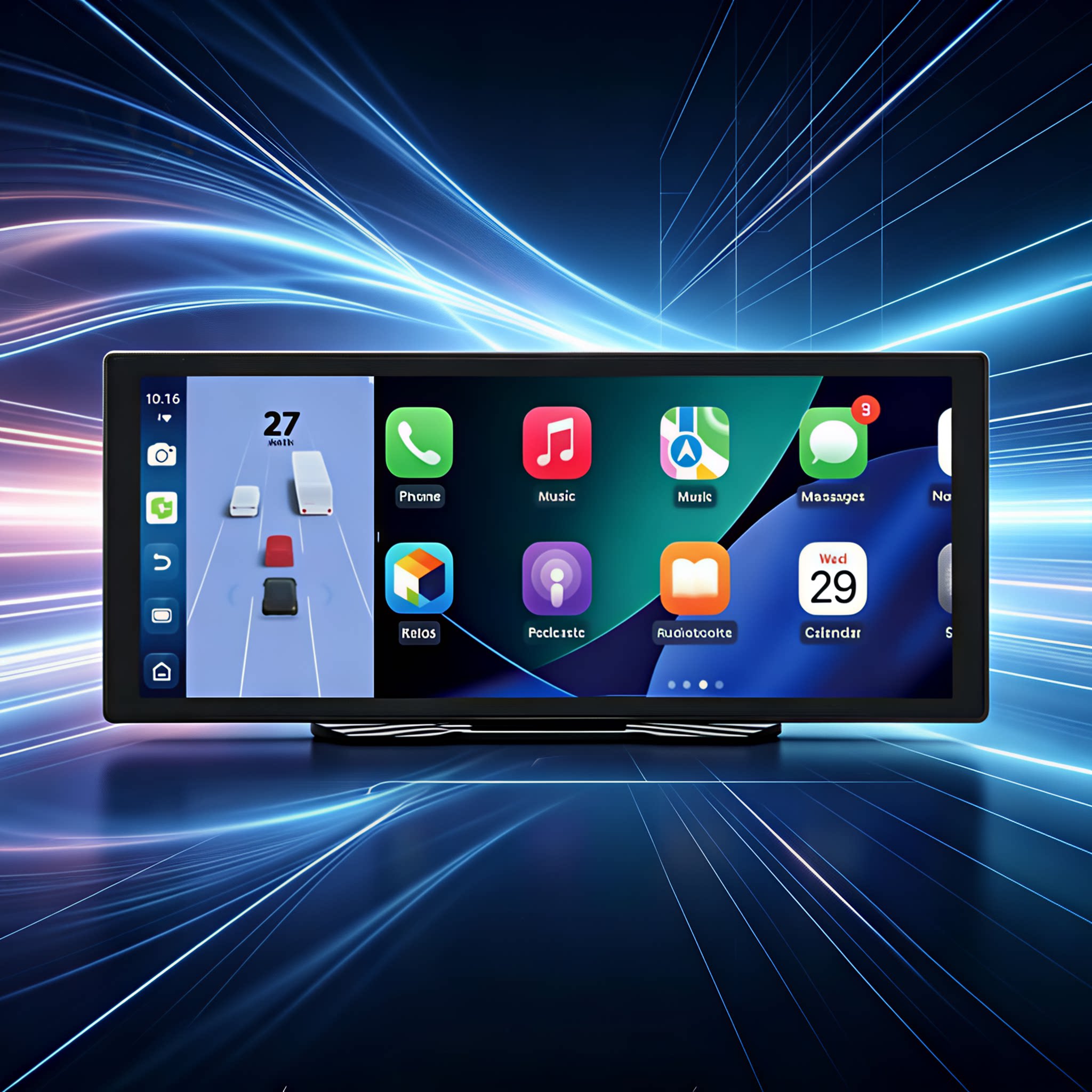 Moxun CarPlay portable screen, in-car navigation system, Hicar smart screen, Android ADAS driver assistance warning system