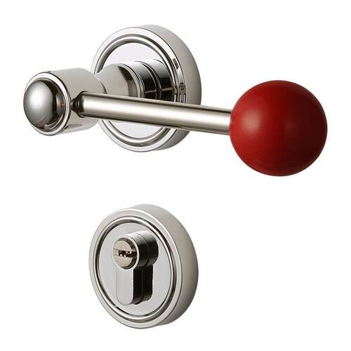 小樱桃卧室门锁分体锁儿童红色球门锁木门锁原创磁吸静音锁门把手