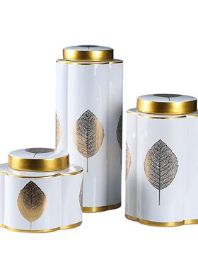 轻奢现简约陶瓷陶瓷花北欧家居饰品公室电视柜玄关装饰品