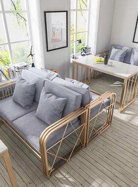 北欧简座约铁艺沙发办公几室会客接待酒沙发茶吧ZKR餐桌椅卡组合