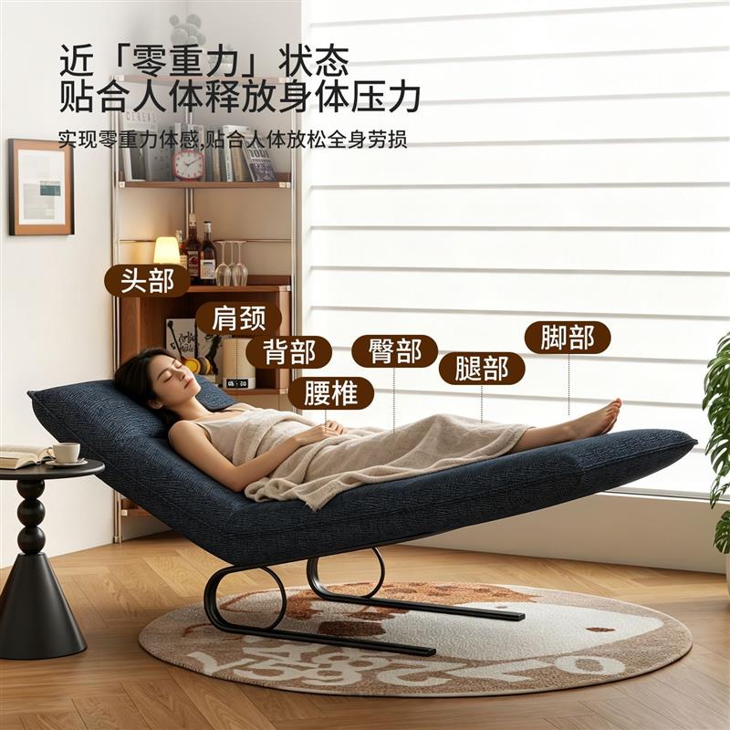 可折叠多功能真皮沙发椅可坐可躺懒人椅客厅躺椅超舒服单人休闲椅