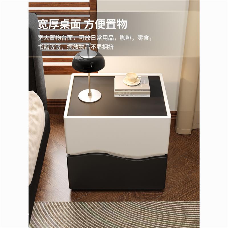 现代简约风小户型客厅卧室家用边柜新款收纳茶几黑白色床头柜