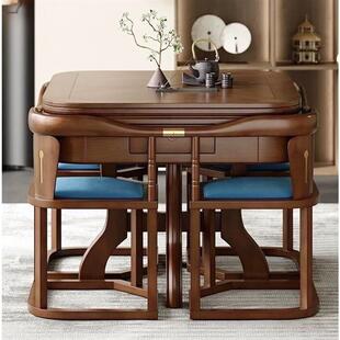 新中式全自动麻将机实木餐桌两用多功能家用大圆桌网红麻将桌茶桌