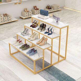 新款鞋店鞋架展示架店铺中岛台展示台女装店阶梯高低鞋货架子商用