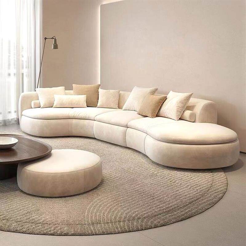 法式弧形沙发客厅半圆形轻奢高级北欧酒店沙发网红美容院异形沙发
